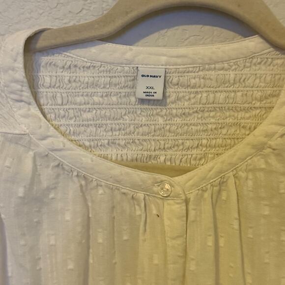 Old Navy Oversized Textured Clip Dot Button Down Milk Maid Blouse Women's XXL - Picture 3 of 9